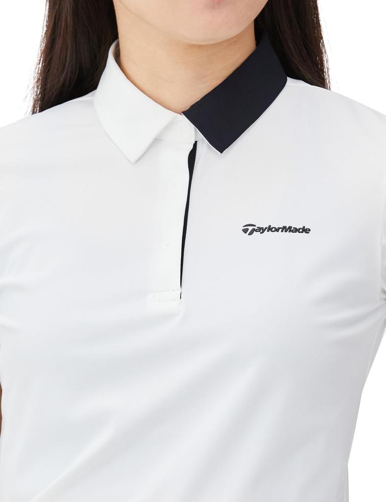 TaylorMade Tour TM Basic S/S Polo Shirt, White, Size Small, Women's, 2024 Spring/Summer, TL458
