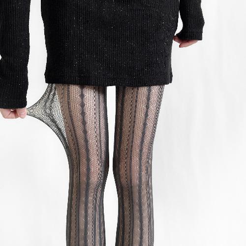 Women's Tights Hollow Out Sexy Lace Mesh Fishnet Stockings Pantyhose Lingerie Slim Stockings Retro Black Tights Female Hosiery