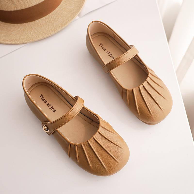 

Винтажные туфли Мэри Джейн на мягкой подошве, женские, не утомляют ноги, мягкая подошва, женские туфли для通勤, французские туфли с пряжкой на одном ремешке 40 жёлтый