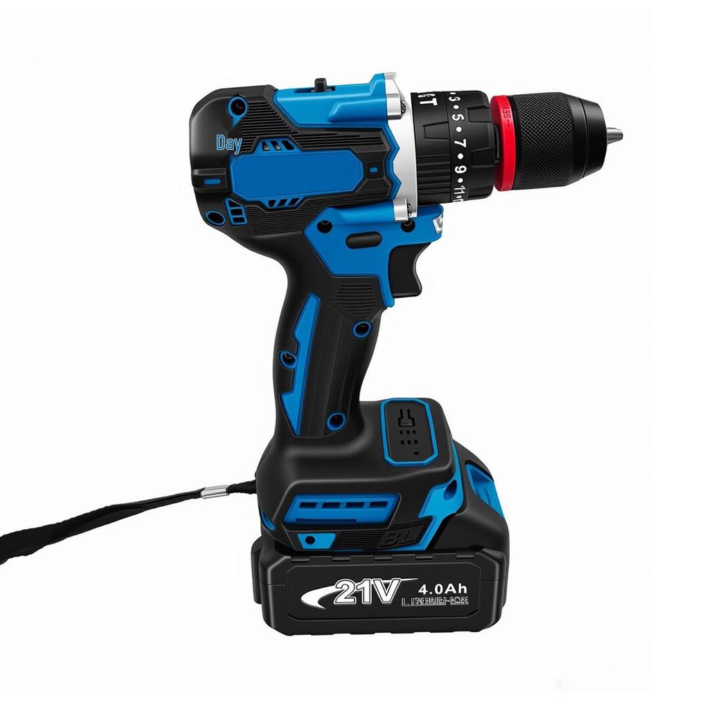 High-Power Dual-Speed Brushless Lithium Battery Electric Drill for Metal Drilling