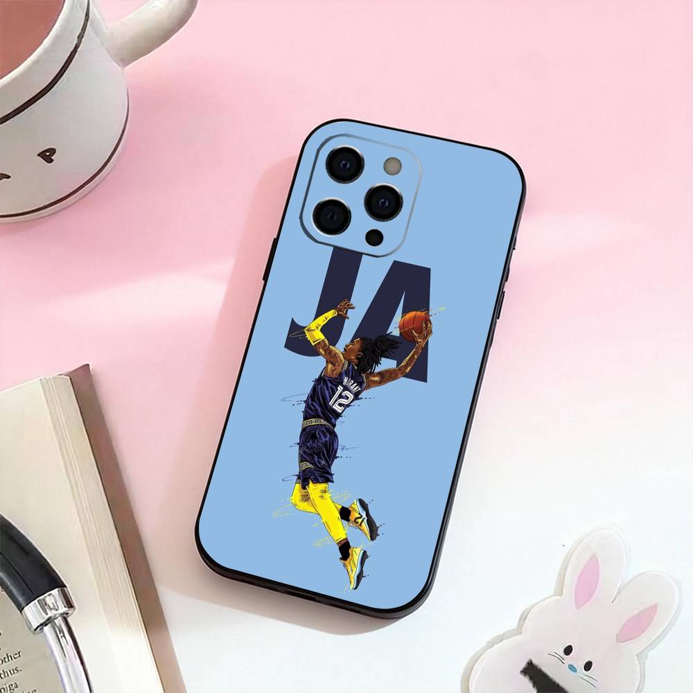 Basketball J-Ja M-Morant 12   Phone Case For iPhone 17,16,15,14,13,12,11 Plus,Pro Max,Soft Silicone Black Cover