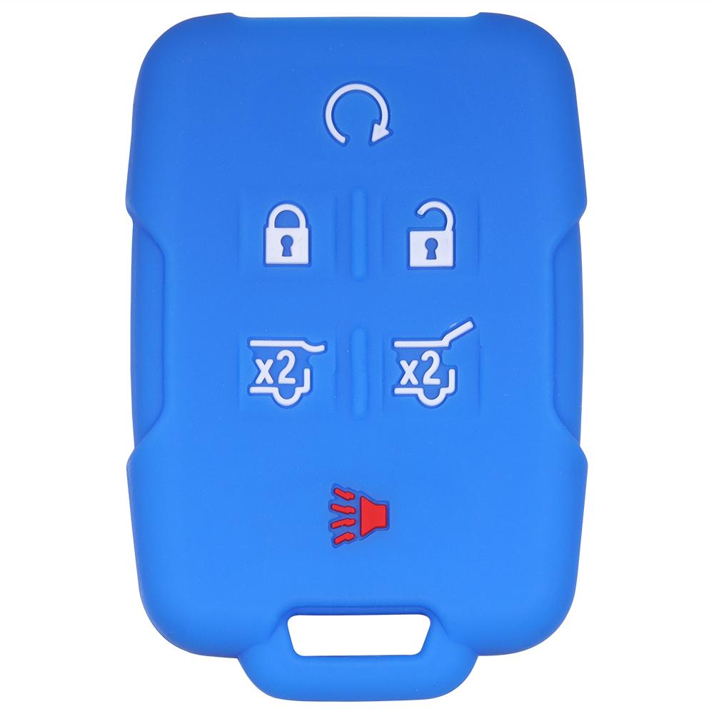 Key Fob Shell Silicone Cover Protective Case for Chevrolet Chevy Suburban Tahoe GMC Yukon Keyless Entry Remote 6 Button