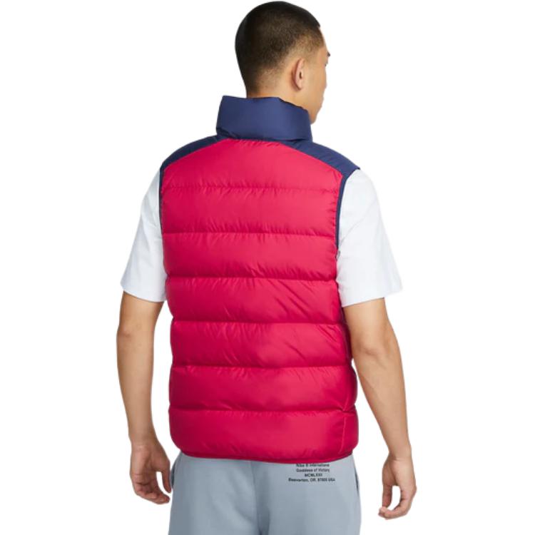 Nike Down Vests Men's Red Stand Collar Thickened Workwear DV0757-410