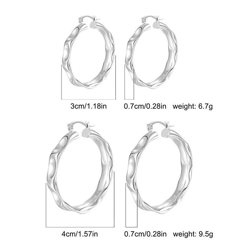 14K Gold-Plated Brass Gradient Hoop Earrings - Simple Luxury Fashion Design