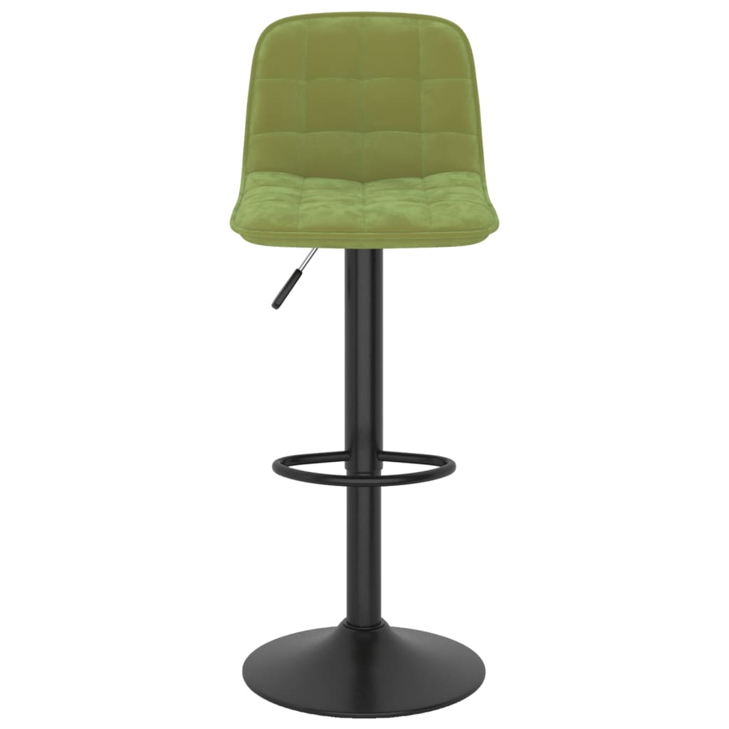 Bar Stool Set of 2 Light Green Velvet