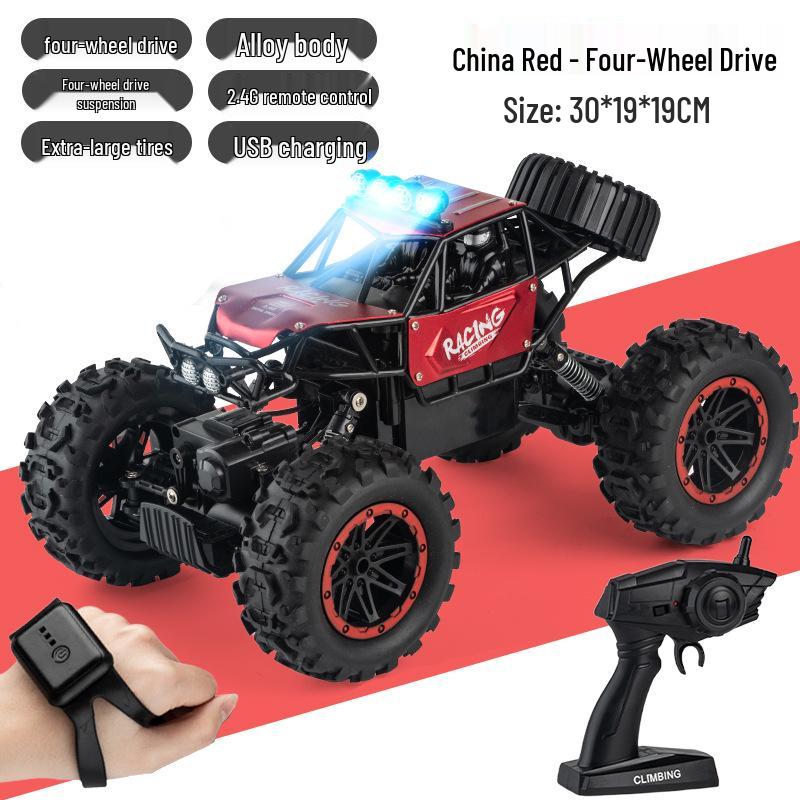 Extra Large 2.4G Remote Control Off-Road Vehicle, Dual Battery 4WD Climbing Racing Car Toy for Kids