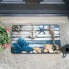 Nautical Anchor Rug Velvet Flannel Printed Floor Mat Beach Shell Design Decorative Carpet Entryway Home Decor