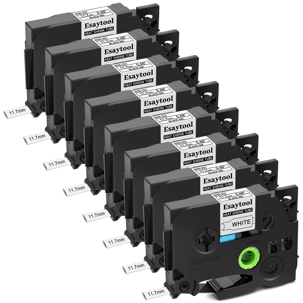 3/5/8/10Pcs Heat Shrinkable Tapes Compatible with Brotner Hse-231 HS-631 Label-Making Ribbon For P-Touch PT-P750W Printer