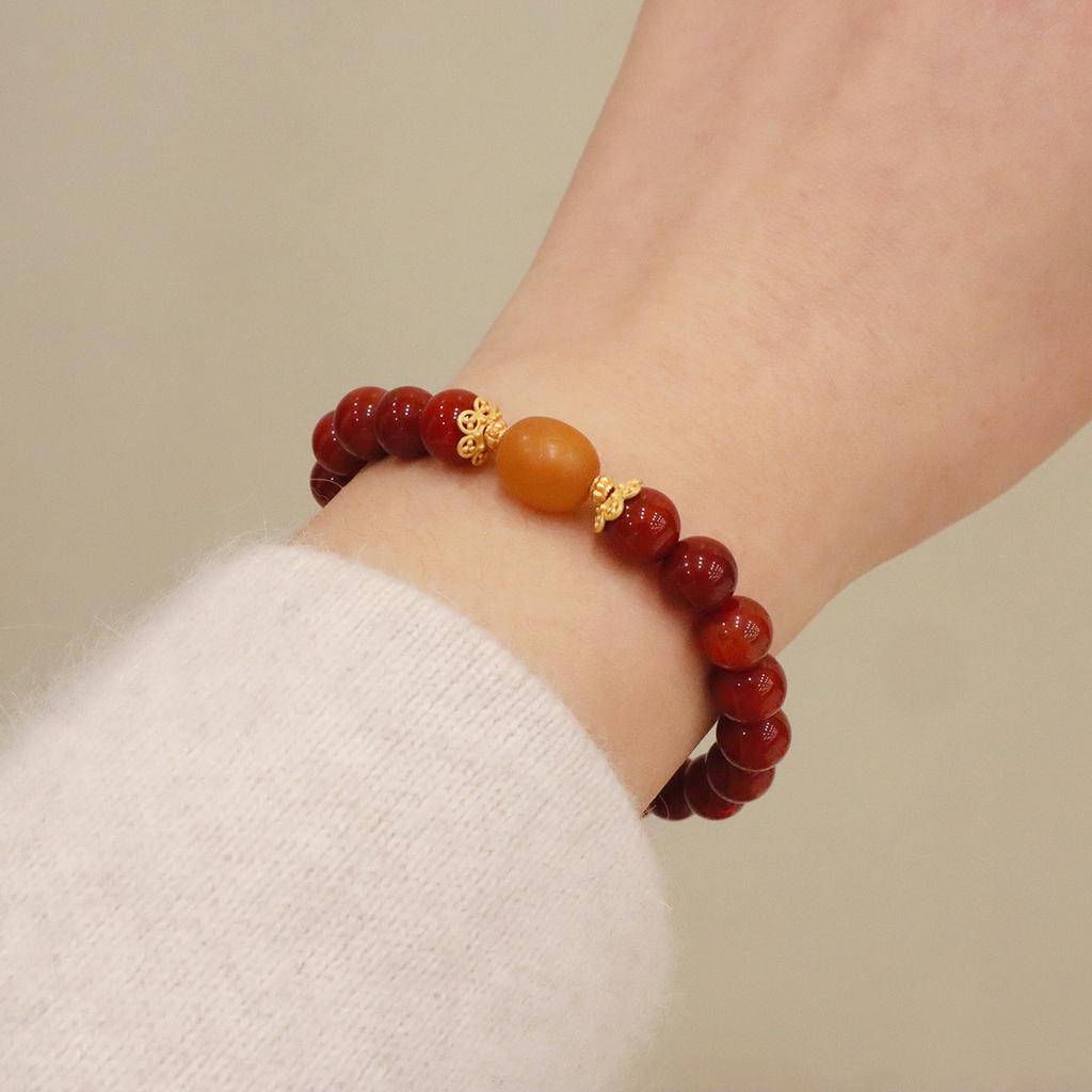 Natural Nanhong Agate Bracelet Fashion Women Daily Jewelry Lucky Gift