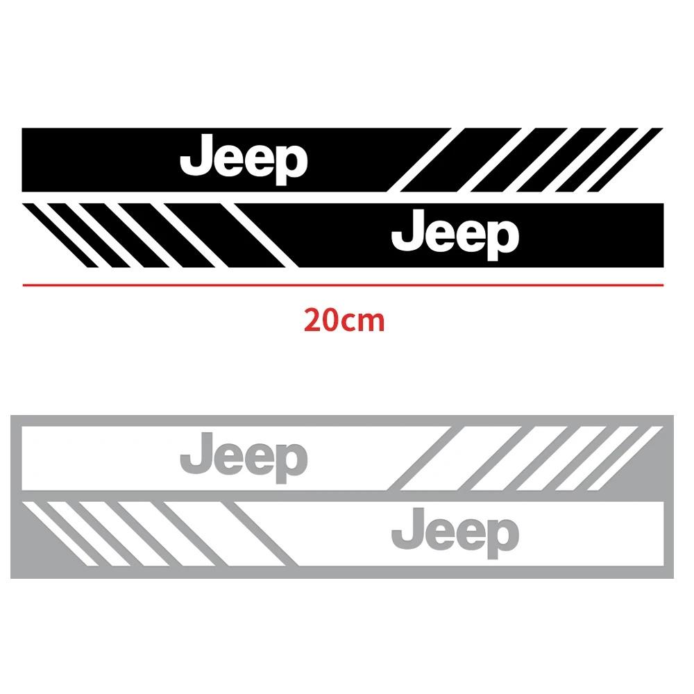 CYWXFM1 2PCS DIY Racing Stripes Car Rearview Mirror Sticker Fit for Jeep Wrangler Grand Cherokee Compass Renegade Auto Decor Accessories