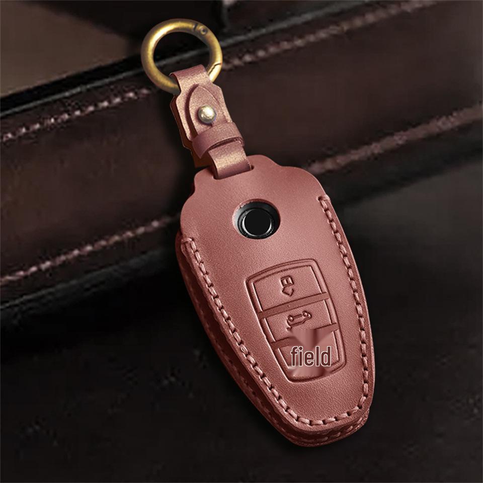 Cowhide Key Cover & Chain for Volkswagen Touareg (2013-2017)