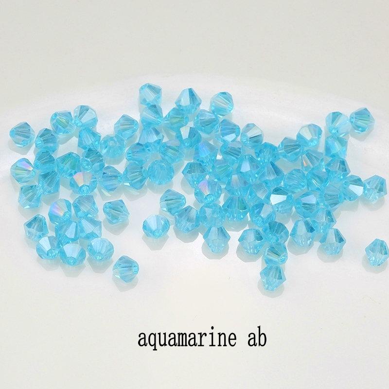 4mm 100pcs Shiny Crystal Beads Bicone Beads Glass Beads Loose Spacer Beads for Bracelet DIY Jewelry Making 200pcs