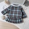 Girls' Preppy Winter Coat & Pleated Skirt Set - AWB003