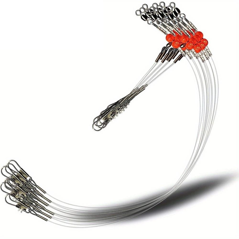 6pcs Stainless Steel Fishing Leader Rigs Fishing Wire Fishing Rigs with Snap Perch