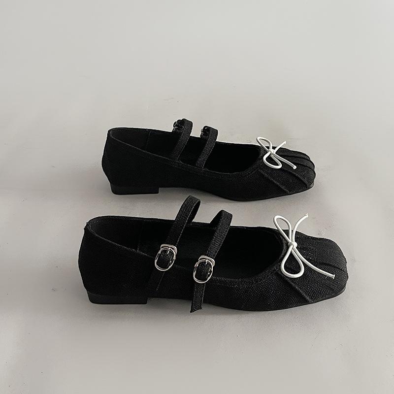 

Fashion niche denim-colored ballet shoes children s 2025 spring new models evening gentle light mouth color small single shoes tide 35 чёрный