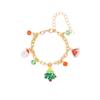 Christmas Tree Santa Claus Cookie Shaped Multi Pendant Bracelets for Women Trendy New Year Festival Party Jewelry Accessories