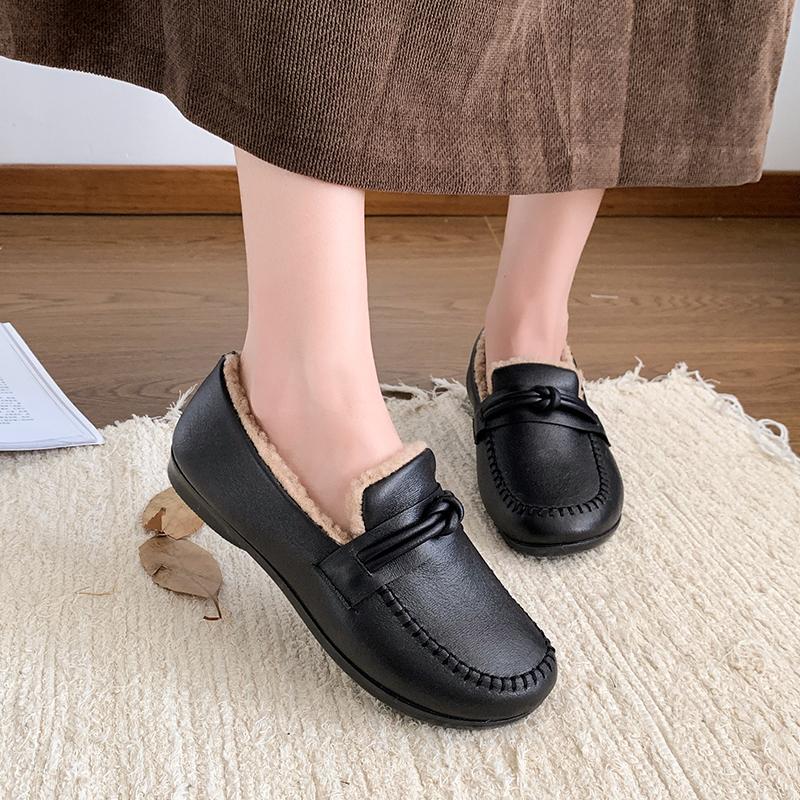 Fashion Women's Winter Outdoor Anti-ski Boots Casual Comfortable Warm Plush Small Leather Shoes Fashionable Women's Shoes