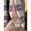 Heart-checked scarf - korean style warm shawl - hot seller