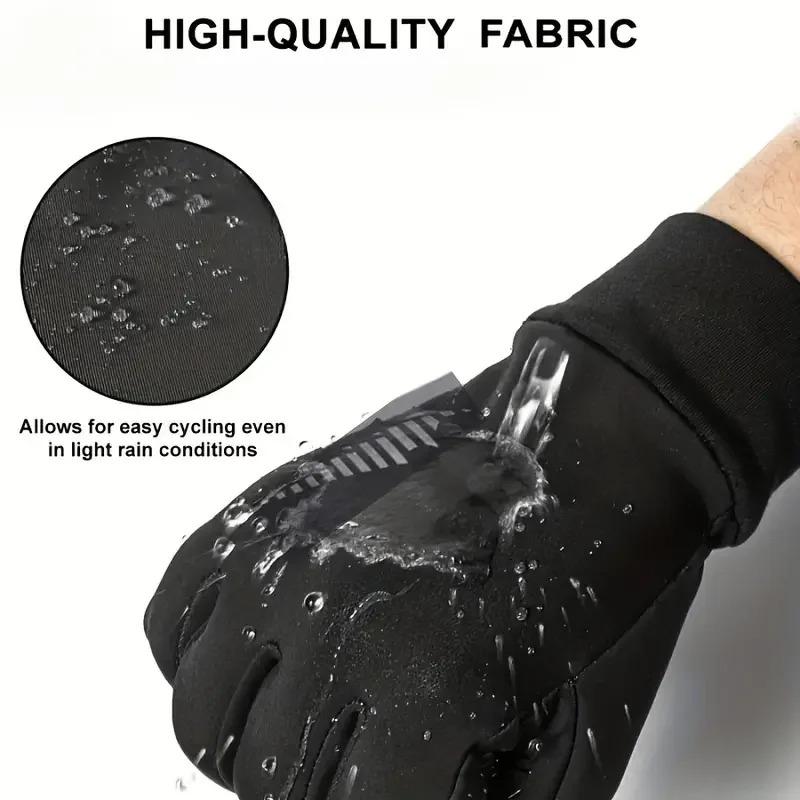 Winter WarmGloves for Men Windproof Waterproof Anti Slip Outdoor Cycling Thick Fleece Lined Touch Screen Gloves for Cold Weather