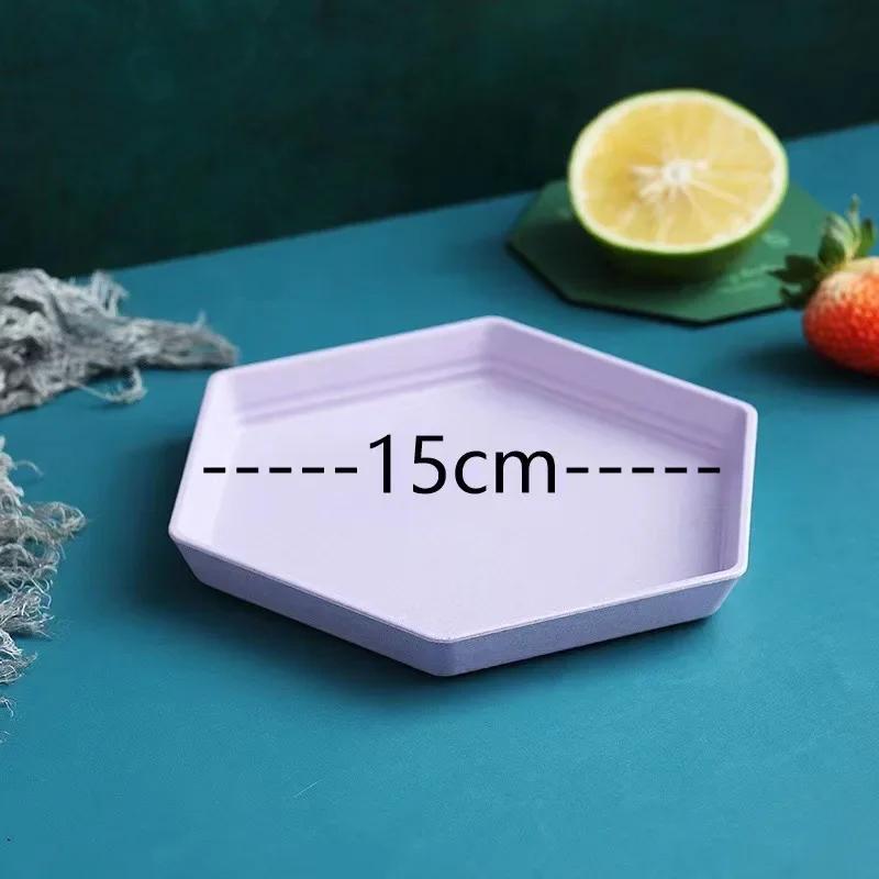 Wheat Straw Hexagonal Spit Bone Plate Bone Plate Home Plastic Plate Saucer Seasoning Dip Saucer Snack Dish