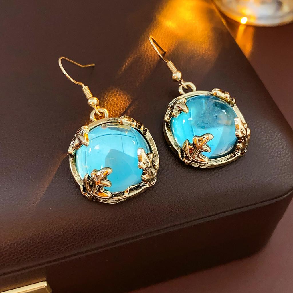 Vintage Wedding Jewelry Sets for Women Round Resin Necklace Earring Bracelet