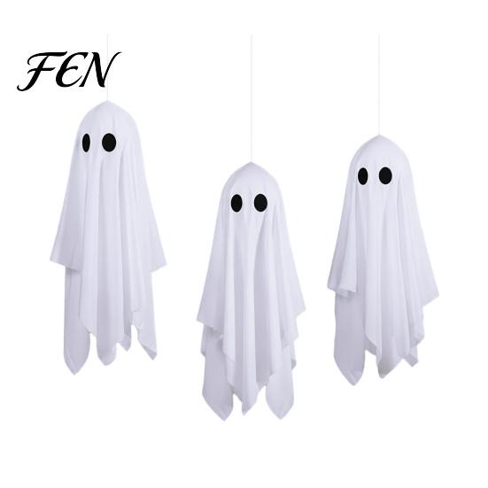 Creepy Window Displays 3Pcs Halloween Hanging Ghost Decorations, Spooky Flying with Party Favors Lanyard for Haunted House, Outdoor, Porch Yard Decor