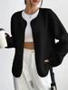 2025 Autumn/Winter Women's Fashion Casual Solid Color Cardigan Jacket