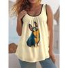 Summer Women's Sleeveless Colorful Cute Print Vest Comfortable Soft Loose Fashionable Versatile Vest