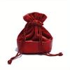 1pc Red/Green Drawstring Drawstring Mouth Lucky Bag, Mobile Phone Cosmetics Storage Packaging, Suede Jewelry Jewelry Bag