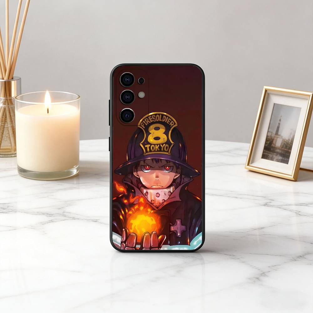 Fire Force S-Shinra K-Kusakabe-SK Phone Case For Samsung S25,S24,S21,S22,S23,S30,Ultra,S20,Plus,Fe,Lite,Note,10,Black Cover