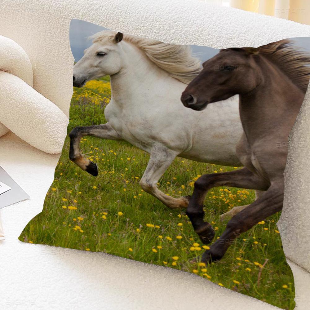 Beautiful Horse Personalized Picture Text Home Decorative Pillows Household Gifts 45x45cm