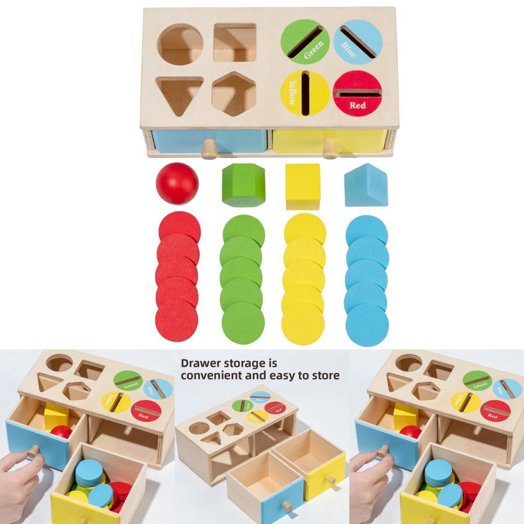Wooden Geometric Coin Box For Kids Education And Color Recognition Toy