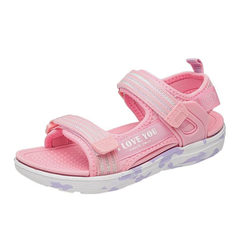 Pink Aesthetic Non-slip Drag Girl Sweet Wind Cool Waterproof Summer Student Sandals Princess Post Cornmeal