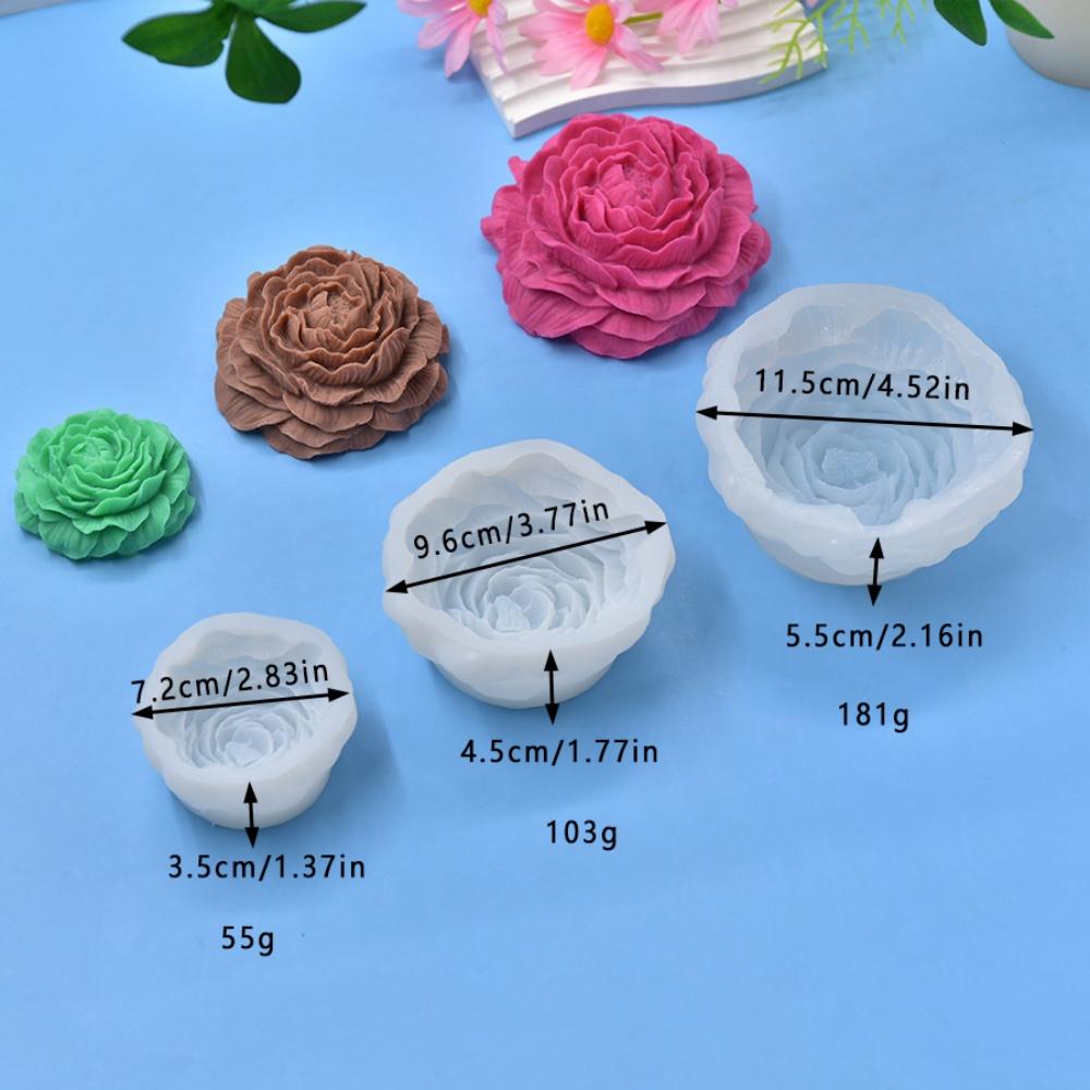 3D Rose Silicone Candle Mold DIY Cake Chocolate Baking Tool Suitable for Festival Gift Making Handicraft Decoration
