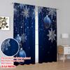 2pcs,2D Plane Printing Curtain Popular Blue Pattern Versatile Durable Polyester (without Rod) Art Deco Festive for Room,