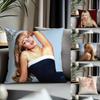 Fashion SSabrina Carpenteried Cushion Cover Antidustmite Pillowcase Invisible Zipper Silky Short Plush Sofa Cushion Cover