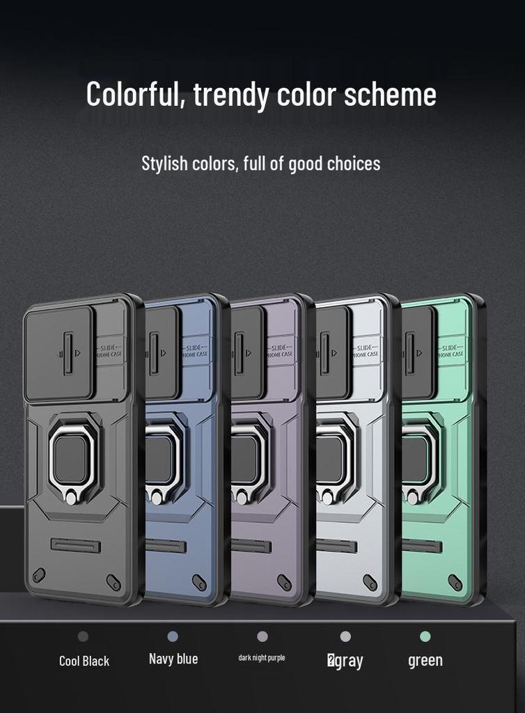 Battle Bear Case for Xiaomi Redmi Note 15 Pro, Redmi Note 14, and Note 13 with Push-Window and Bracket Feature.