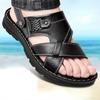 Summer New Men's Leather Sandals, Leather Anti Slip Men's Shoes Slippers, Outdoor Thick Soled Beach Shoes Men's Shoes Sandals