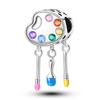 Original 925 Sterling Silver Charms Painter Bead Starry Sky Paint Palette Pendant Fit Original Bracelets For Women DIY Gift