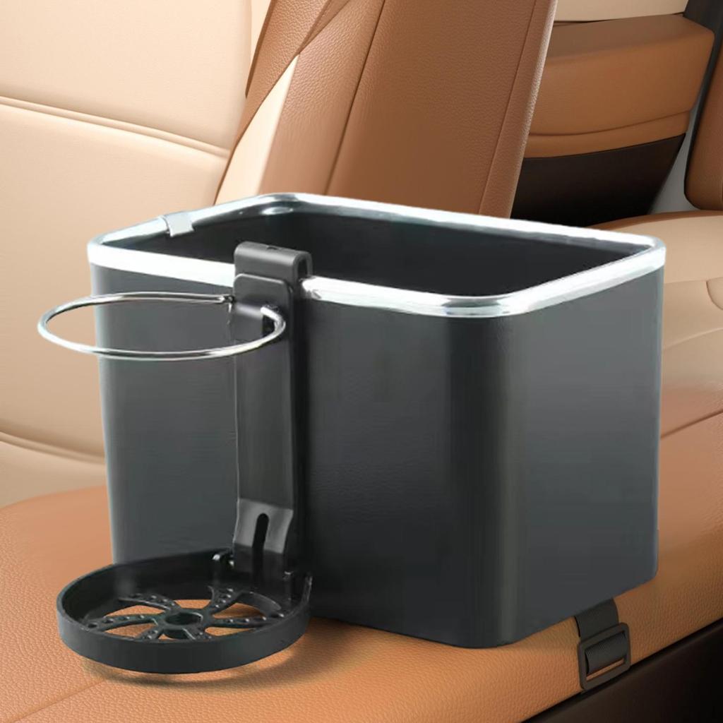 Car Armrest Storage Box Organizer with Cup Holder Auto Accessories Easy to Install Tissue