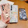 Transparent Flowers Pattern Phone Case For Samsung Galaxy S26 S25 S24 S23 S22 Ultra S25 Edge S24 FE Clear Card Bag Wallet Cover