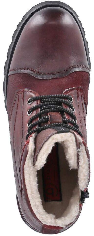 Ботинки Bugatti на шнуровке зимние ботинки по щиколотку бордо красный гладкая кожа