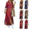 Women's Fashion Sexy Single Breasted Shirt Long Skirt Loose Lapel Dress