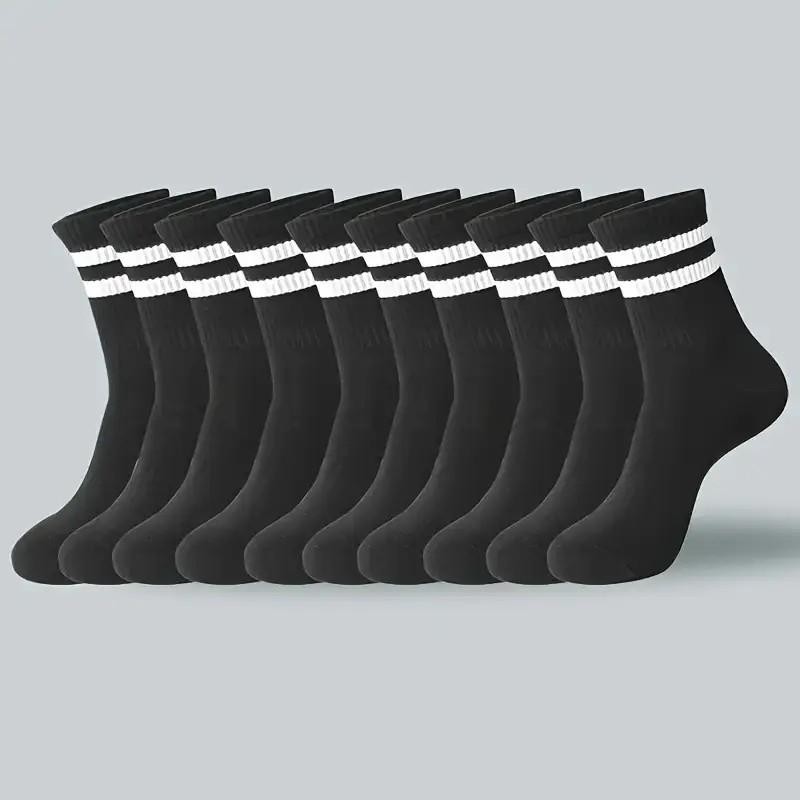 6/10/20 Pairs Men Women Striped Socks Fashion Color Soft Comfortable Sweat Absorbing Breathable Lovers Sports Style Casual Socks