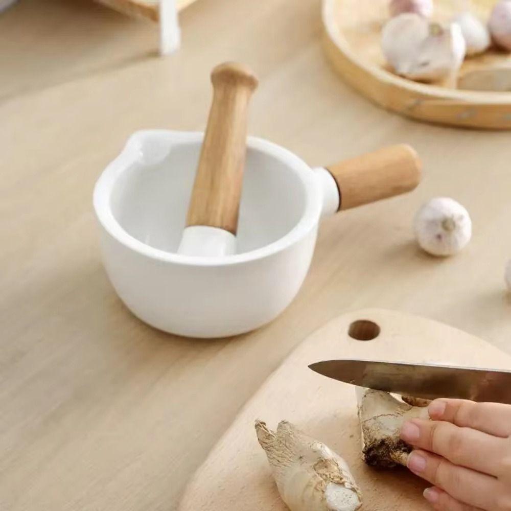 Manual Hand-held Mashing Jar Efficient Grinding Pottery Grinding Bowl  Medicine