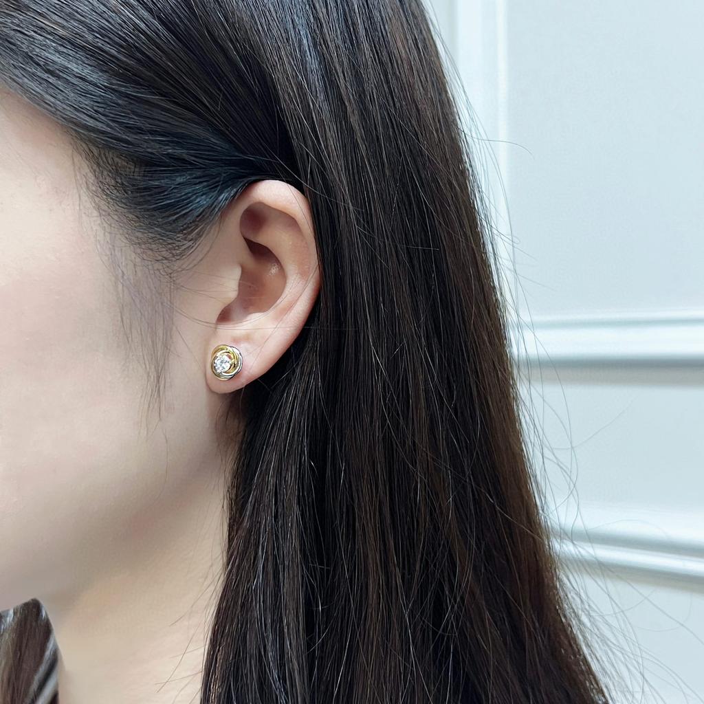 New Hot Brand Vintage Tricyclic Earrings for Women Luxury Jewelry Fashion Designer Eardrop 925 Silver Diamond Stud Earrings