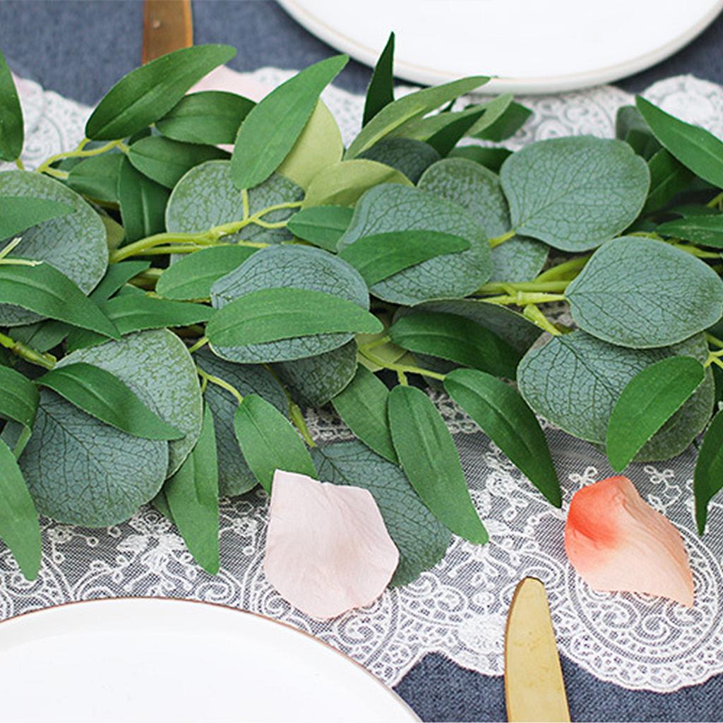 180cm Artificial Vine, Artificial Eucalyptus Wreath, Green Leaves, Outdoor Decoration for Weddings, Festivals, and