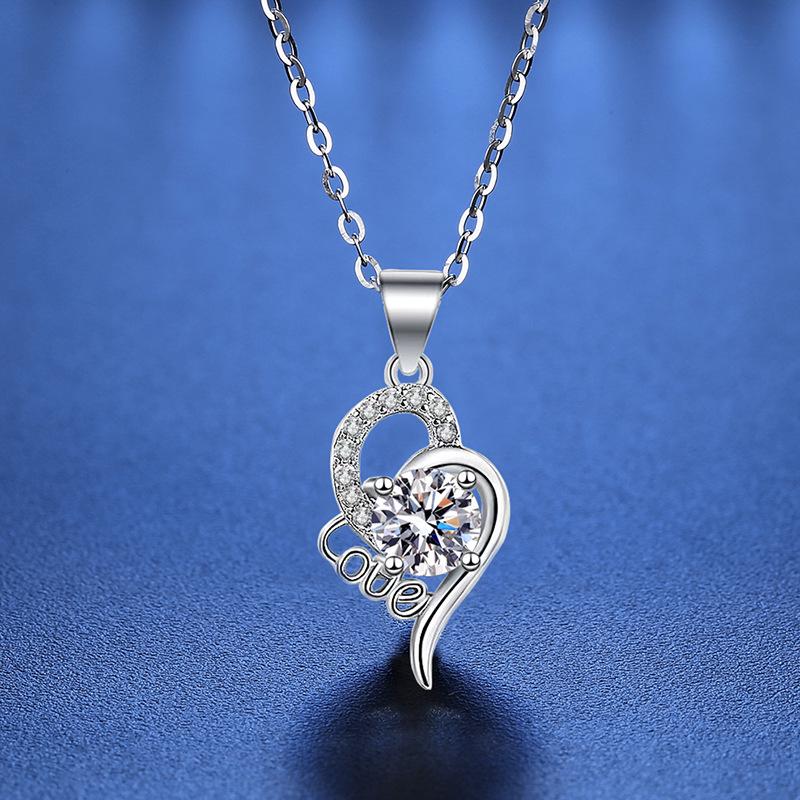 Collana Pendente in Argento Sterling S925 di Alta Gamma con Moissanite - Regalo Lussuoso per Lei