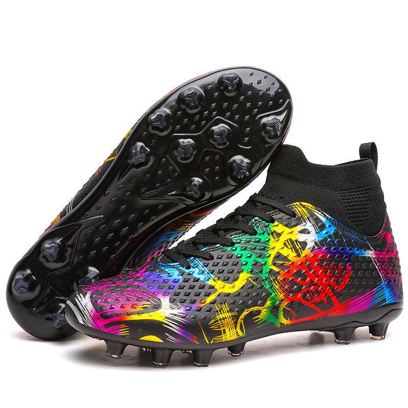 Men and Women Nail Young Children New Student Non-slip Sports High-top Football Shoes Leather Football Shoes Competition