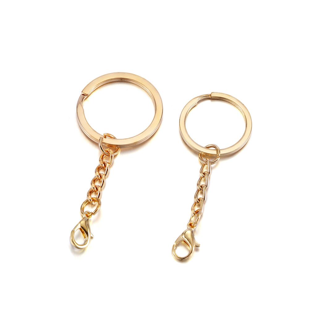 10/20pcs 25 28 30mm Screw Eye Pin Key Chain Key Ring With Eye Screws Round Split Keyrings For DIY Jewelry Making Accessories